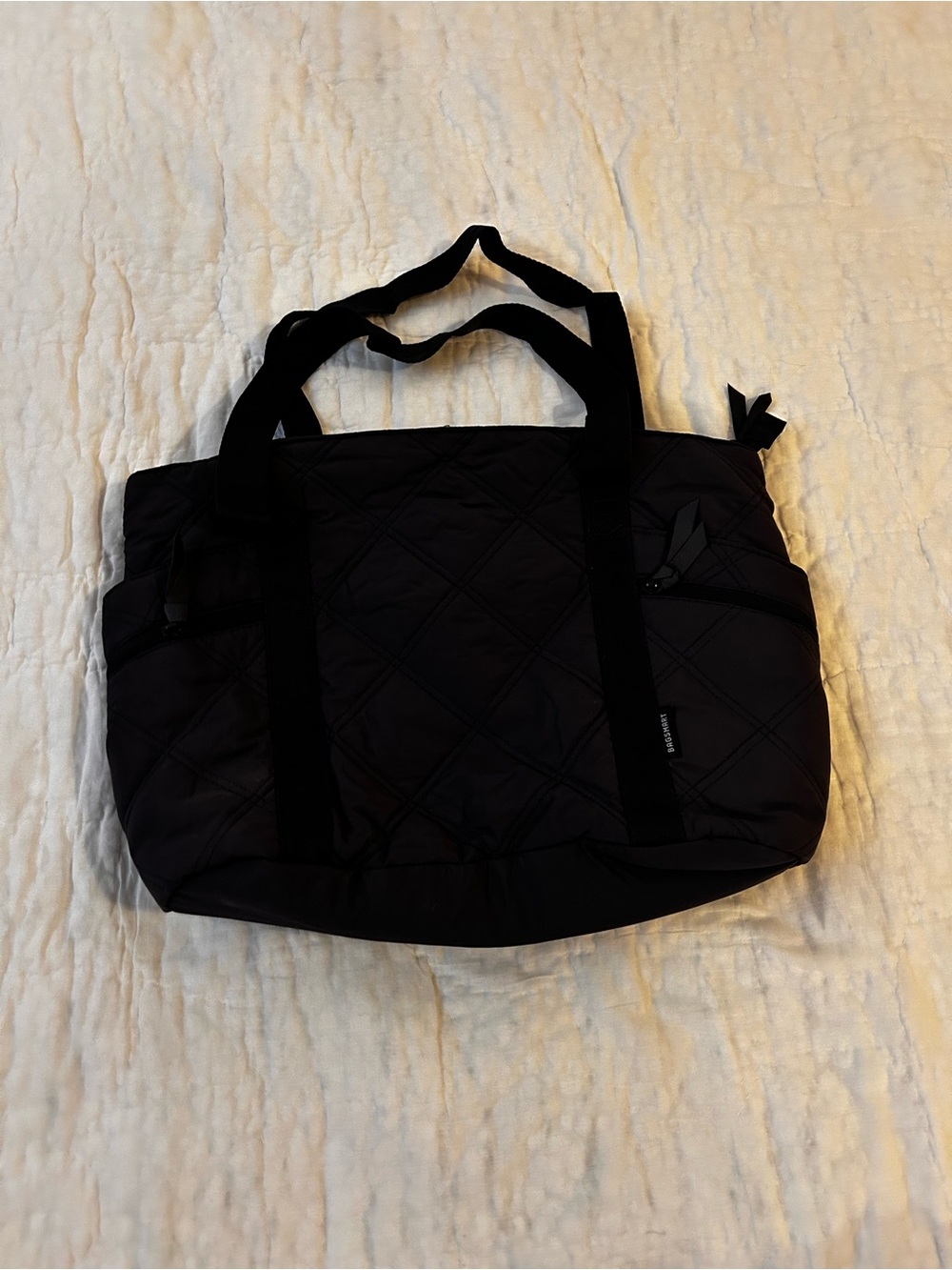 Quilted Black Women's Tote travel Bag